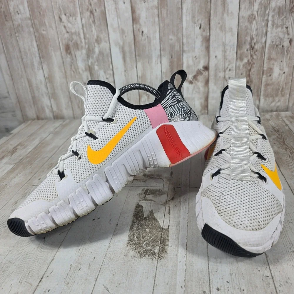 Nike Free Metcon 3 Womens Training Shoes White Yellow CJ6314-181 Womens 9.5
